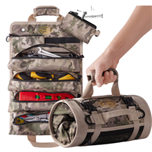 Tool Roll Up Bag -Tool Organizer W/Detachable Pouches, Heavy Duty Roll Up Tool Bag Organizer