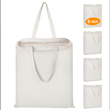 5 Pack Cotton Tote Bag, 15