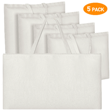 5 Pack Canvas Tote Bags, 21