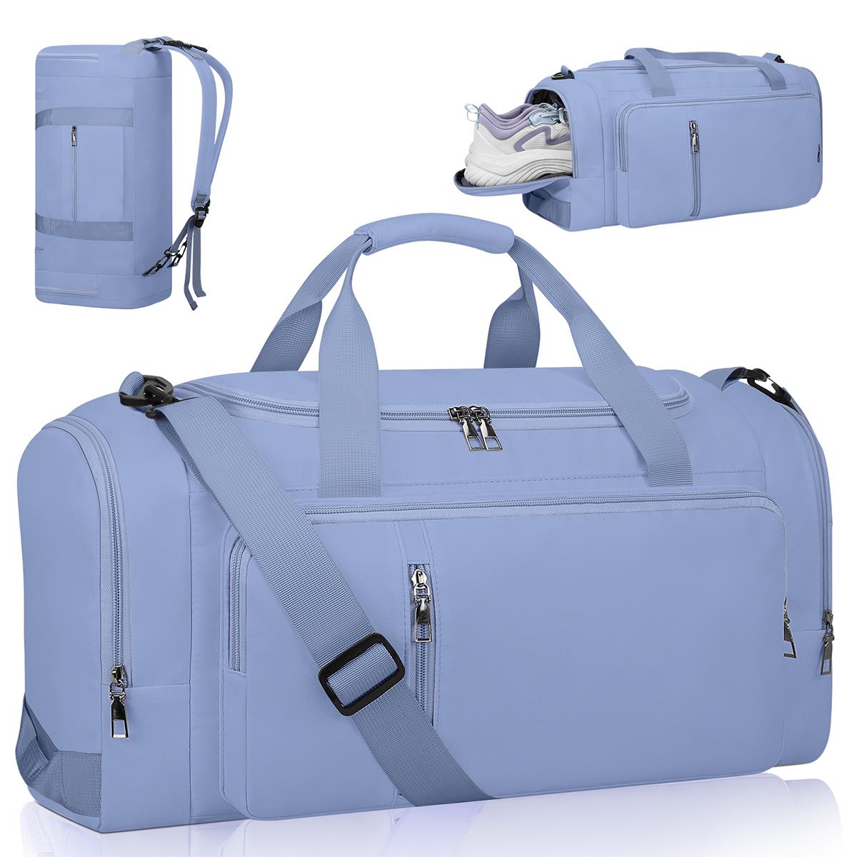 Gym Bag for Men with Shoes Compartment and Wet Pocket Convertible Duffle Bag