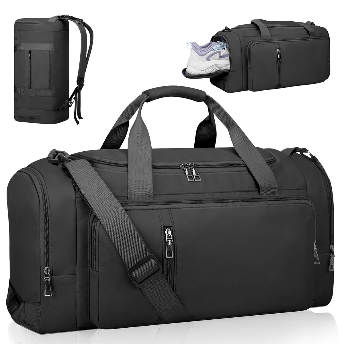 Gym Bag for Men with Shoes Compartment and Wet Pocket Convertible Duffle Bag