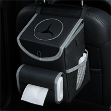 Car Trash Can with Lid, Cute Leakproof Car Trash Garbage Bag Hanging Vehicle Trash Bin